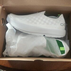 Oofos OOmg eeZee White Checker slip on sneakers